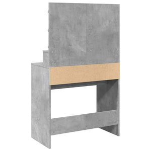 vidaXL Coiffeuse avec éclairage LED Gris béton 80x41x134,5 cm