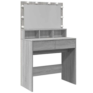 Schminktisch mit LED Grau Sonoma 80cm