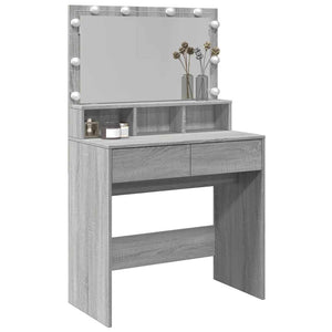 Schminktisch mit LED Grau Sonoma 80cm