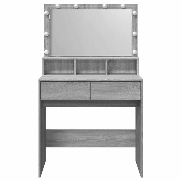 Schminktisch mit LED Grau Sonoma 80cm