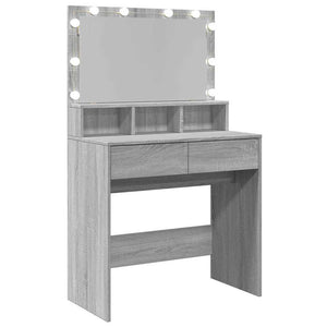 Schminktisch mit LED Grau Sonoma 80cm