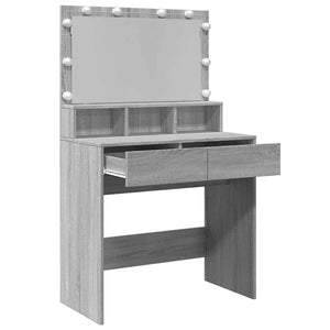 Schminktisch mit LED Grau Sonoma 80cm