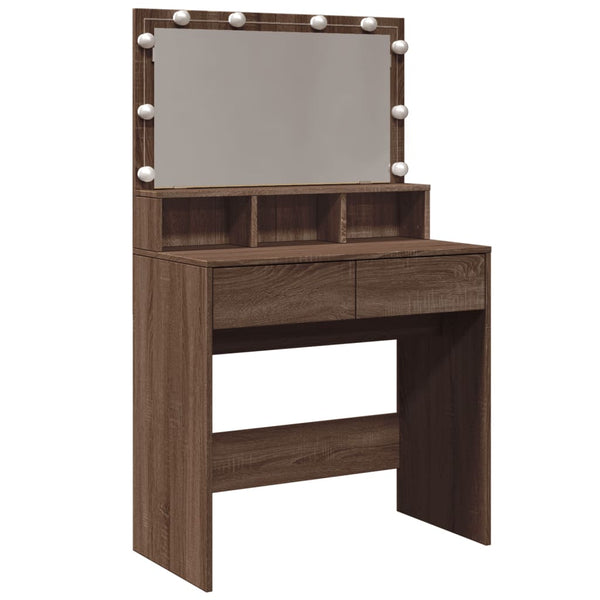 Schminktisch mit LED Braun Eiche 80cm