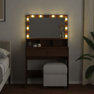 Schminktisch mit LED Braun Eiche 80cm