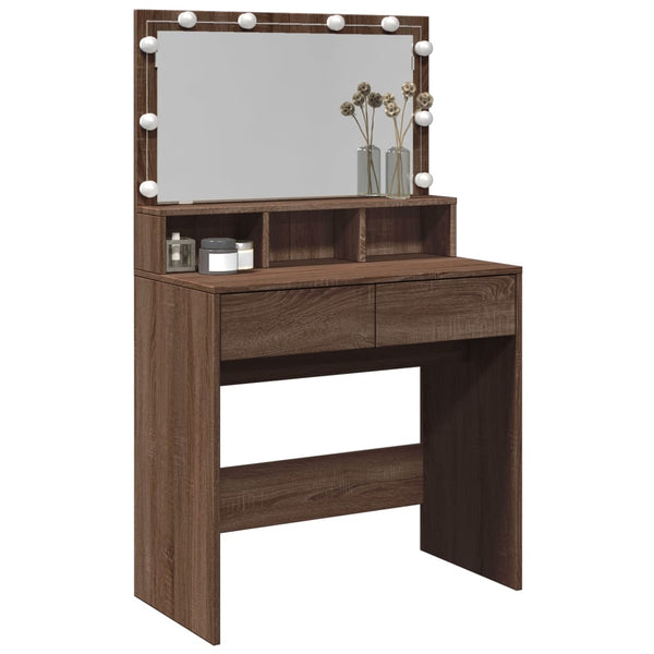 Schminktisch mit LED Braun Eiche 80cm