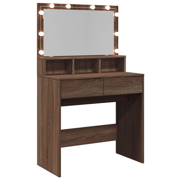 Schminktisch mit LED Braun Eiche 80cm