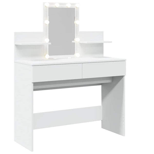 Schminktisch mit LED Beleuchtung, Weiß, 100 cm