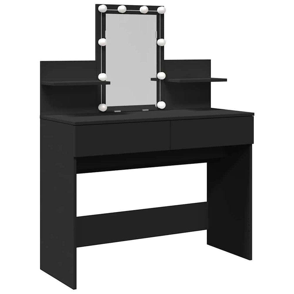 Schminktisch mit LED Schwarz 100x40x130 cm