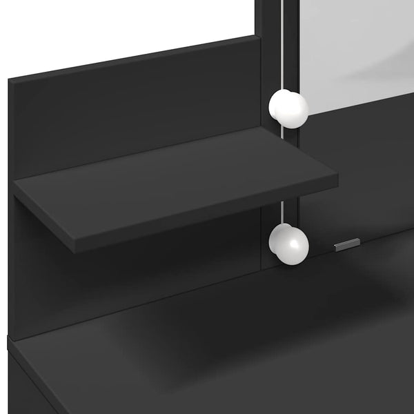 Schminktisch mit LED Schwarz 100x40x130 cm