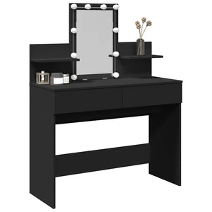 Schminktisch mit LED Schwarz 100x40x130 cm