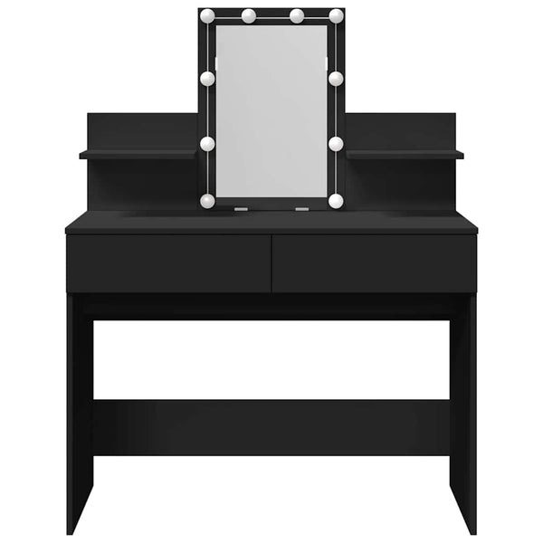 Schminktisch mit LED Schwarz 100x40x130 cm
