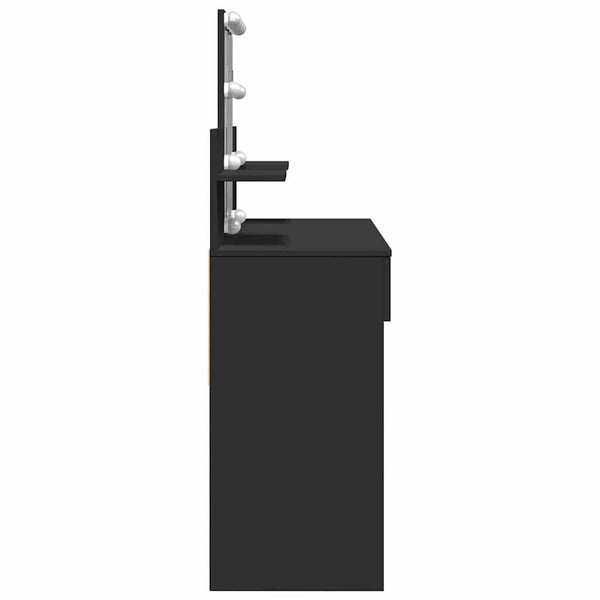 Schminktisch mit LED Schwarz 100x40x130 cm