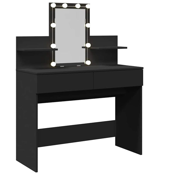 Schminktisch mit LED Schwarz 100x40x130 cm
