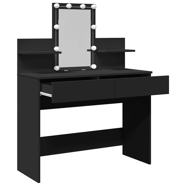 Schminktisch mit LED Schwarz 100x40x130 cm