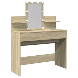 Schminktisch mit LED Sonoma-Eiche 100x40x130 cm