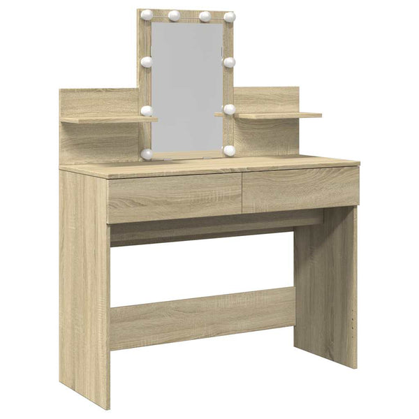 Schminktisch mit LED Sonoma-Eiche 100x40x130 cm