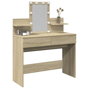 Schminktisch mit LED Sonoma-Eiche 100x40x130 cm