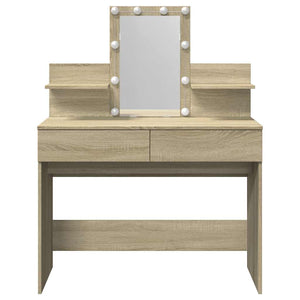Schminktisch mit LED Sonoma-Eiche 100x40x130 cm