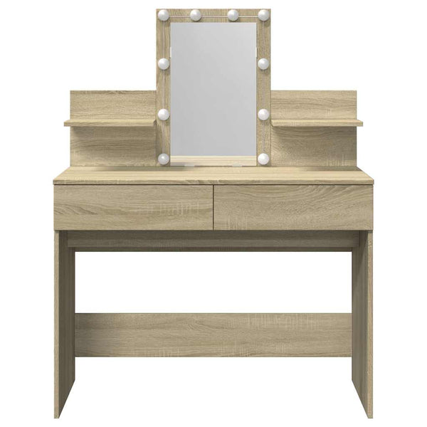 Schminktisch mit LED Sonoma-Eiche 100x40x130 cm