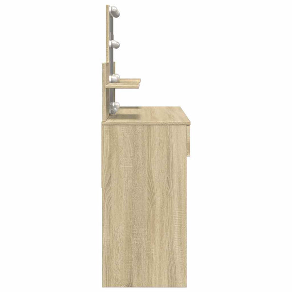 Schminktisch mit LED Sonoma-Eiche 100x40x130 cm