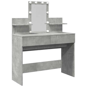 Schminktisch mit LED Betongrau 100x40x130 cm
