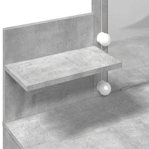 Schminktisch mit LED Betongrau 100x40x130 cm