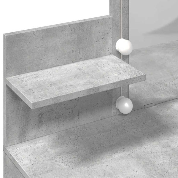 Schminktisch mit LED Betongrau 100x40x130 cm