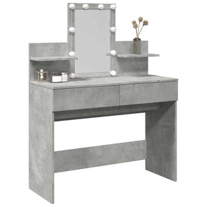 Schminktisch mit LED Betongrau 100x40x130 cm