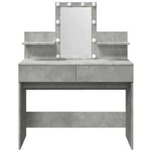 Schminktisch mit LED Betongrau 100x40x130 cm