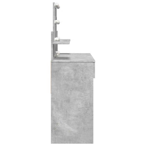 Schminktisch mit LED Betongrau 100x40x130 cm