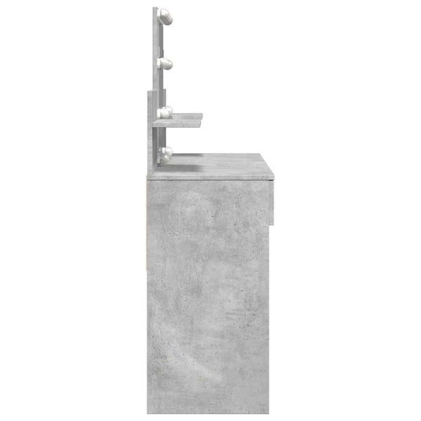 Schminktisch mit LED Betongrau 100x40x130 cm