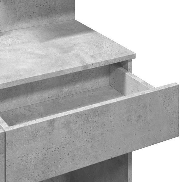 Schminktisch mit LED Betongrau 100x40x130 cm