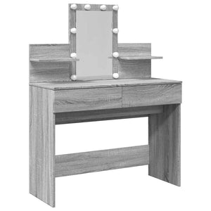 Schminktisch mit LED Grau Sonoma 100x40x130 cm