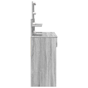 Schminktisch mit LED Grau Sonoma 100x40x130 cm