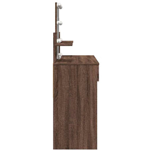 vidaXL Dressing Table with LED Brown Oak-Look 100x40x130 cm