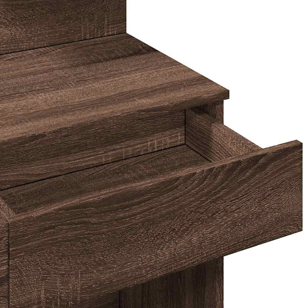 vidaXL Dressing Table with LED Brown Oak-Look 100x40x130 cm