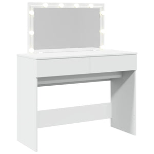 Schminktisch mit LED Beleuchtung, Weiß, 100cm