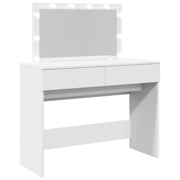 Schminktisch mit LED Beleuchtung, Weiß, 100cm
