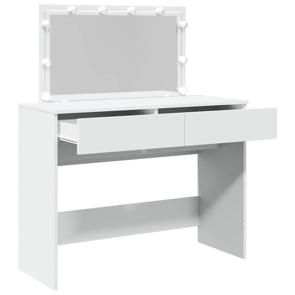 Schminktisch mit LED Beleuchtung, Weiß, 100cm