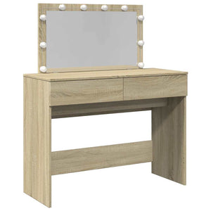 Schminktisch mit LED Sonoma Eiche 100x40x120 cm
