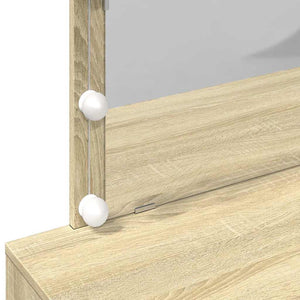 Schminktisch mit LED Sonoma Eiche 100x40x120 cm