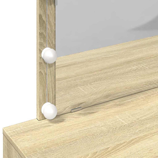 Schminktisch mit LED Sonoma Eiche 100x40x120 cm