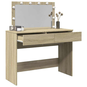 Schminktisch mit LED Sonoma Eiche 100x40x120 cm