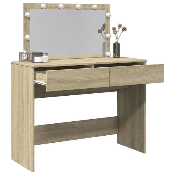 Schminktisch mit LED Sonoma Eiche 100x40x120 cm