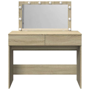 Schminktisch mit LED Sonoma Eiche 100x40x120 cm
