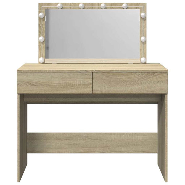 Schminktisch mit LED Sonoma Eiche 100x40x120 cm