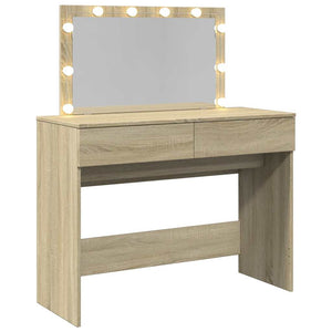 Schminktisch mit LED Sonoma Eiche 100x40x120 cm