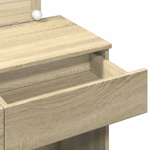 Schminktisch mit LED Sonoma Eiche 100x40x120 cm