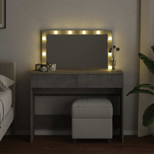 Schminktisch mit LED Betongrau 100x40x120cm