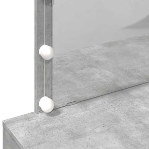Schminktisch mit LED Betongrau 100x40x120cm